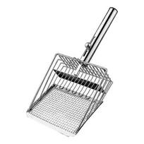 Heavy Duty Stainless Steel Cat Litter Scoop  Large Size Deep Shovel with Long Handle, Fast Sifting Metal Scoop for Litter Box, Durable Poop Lifter for 1PCS