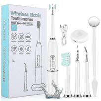 Teeth Cleaning Kit Professional Ultrasonic Tartar Remover For Home Care Usb Rechargeable 2 Heads And 5 Modes For Teeth Cleaning Teeth Whitening Tw