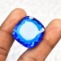 Sri Lanka Natural Blue Sapphire 60.85 Ct Square Cushion Cut Certified Gemstone 23.9 mm mėlyna