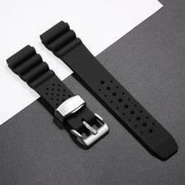 Silicone Watch Straps 20mm 22mm Watchband for Seiko Wrist Bands for Smartwatch Watches for Men Sport Waterproof Bracelet Belt 20mm matinė juoda spalva