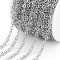 Wholesale 2M/lot Embossing O Link Chains 1.2/1.8/2.5/3mm Width Men Women Stainless Steel Link O Chain For DIY Jewelry 1.2mm