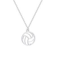 Beach Volleyball Pendant Necklace Stainless Steel Jewelry Party Gift for Women Men