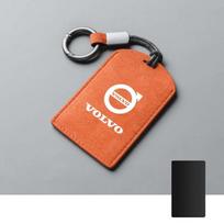 1Pc Durable Suede Leather Car Key Card Holder with Key Ring for Volvo XC40 XC60 XC90 S60 S90 V50 V70 V60 V40 S80 EX30 EX90 AWD