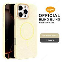 Magnetic Phone Case for For Iphone 16E 1 14 Plus 11 12 13 16 Pro Max   Glitter Wireless Charging Shockproof Hard Cover For iPhone 12