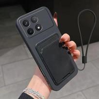 Liquid Silicone Card Slot Bag Holder Phone Case For XiaoMi Redmi 12C A A3 Note 14 13 12 Pro Plus 11 10 9 8 Wallet Cover Redmi Note 14 Pro+ 5G (Global)