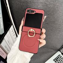 Chessboard Leather Ring Holder Case For Samsung Galaxy Z Flip 7 6  4 3 G Flip7 Hinge Magnetic Bracket Cover Galaxy Z Flip7