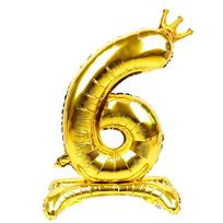 32 Inch Gold Number Stand Foil Balloons with Crown Digital Figures Globos 0-9 Birthday Party Wedding Decoration Kids Baby Shower 32inch