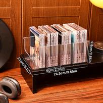 1pc rectangular CD storage box dustproof DVD sorting rack large capacity CD storage rack desktop audio video disc storage box