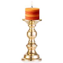 Gold Metal Pillar Candlestick Holders Vintage Pillar Candle Holders Elegant Metal Crystal Pillar Candle Stands candl stickholder (as the picture,1Pc)