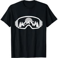 Ski Snowboard Shirt Goggles Skiing Snow Mountain Winter Gift T-Shirt S įvairiaspalvis