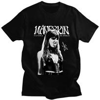 Rock Band Maneskin T Shirt Victoria De Angelis Print Unisex Cotton Cool Harajuku Gothic T Shirts Loose Y2k Casual Street T-shirt S įvairiaspalvis