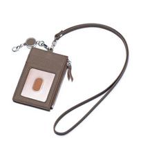 Neck Hanging Reel Strap Badge Holder with Lanyard ID Card Case Square Male Wallet  Outdoor kava