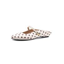 Krazing Pot Microfiber Mules Med Heels Polka dot decoration European Design Fashion Summer Size 43 Size 42 Women Sandals 34 dramblio kaulas