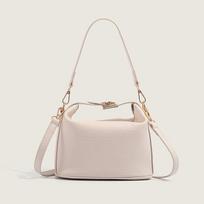 Fashiable New Style Women's Messenger Bag Multi-functial PU Pure Color Single Shoulder Large Capacity Commuter Bucket Bag pilkšvai balta