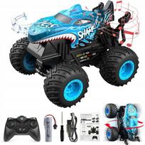 Zdalnie Sterowany Samochód Rc Car Monster Truck 1:20 Rekin 4X4 Z Led Muzyka