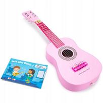 New Classic Toys Gitara Drewniana Różowa