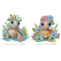 2Pcs Diamond Painting Tabletop Kit Reusable Diamonds Art Suncatchers Flowers Multi-Purpose Gift for Craft Lovers juoda