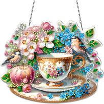 Acrylic Special Shaped Exquisite Pattern Diamond Painting Hanging Decorations Rhinestone Diamond Art Window Pendants Home Decor