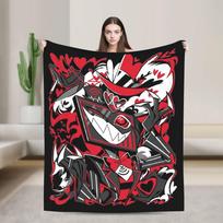 Hazbins Hoteles Alastor Vox  Blankets Flannel Textile Decor Lightweight Thin Throw Blankets for Bedding Couch Bedding Throws 100x150cm