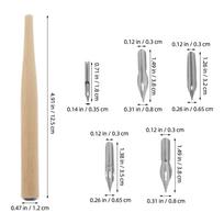 1Set Wooden Dip Pen Set with Replaceable Nibs for Cartoon Drawing Sketching Signing Calligraphy Art Writing
