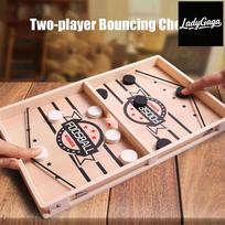 Two-player Bouncing Chess Board Game Wooden Tabletop Strategy Game Family Educational Toy for Kids and Adults Interactive Fun Play One Size