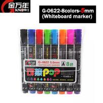 KNOW POP Whiteboard Marker/Ink 8 Colors 5/12mm Water-based Repeated Filling Erasable Pen Advertising/Poster Pen G-0622/0625/0311