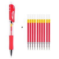 Ballpen Retractable Gel Pen Set Black Red Blue Ink 0.5mm Ballpoint Replaceable Refills Office School Supplies Stationery