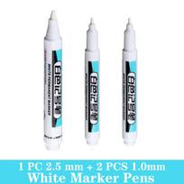 3/5 PCS 0.7/1.0/2.5MM White Permanent Marker Pens Paint Markers For Wood Rock Plastic Leather Glass Stone Metal Art Supplies