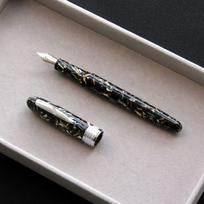 Smooth Van Gogh Starry Sky Resin Beautiful Fountain Pen Students Smooth Writing Business Gift Resin/Metal Pen Holder (as the picture,F(Metal Pen Holder))