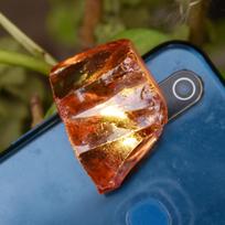 Natural Orange Zircon Uncut Raw Rough 185.23 Ct Loose Gemstone CERTIFIED Rough 34.4  mm approx oranžinė