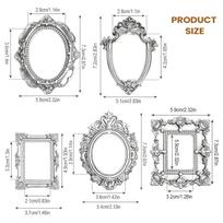 9/5pcs Retro Mini Picture Frames Gold Antique Photography Decor  Wall lace photo frame for Photography Props DIY Jewelry display
