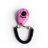 Popular new multifunctional pet training clickers spring keychains and dog training supplies rožinė