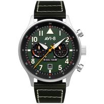 AVI-8 Hawker Hurricane Carey dvigubo laiko Merville Green Dial Quartz AV-4088-02 vyriškas laikrodis žalia