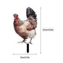 Chicken Yard Decorations Garden Hen Stakes Weatherproof Animal Sculpture Realistic Ground Plug Rooster For Garden