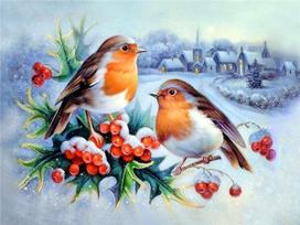 Diamond Art Painting Bird Snow Home Decor Square/round Embroidery Mosaic Animal Winter 5d Diy Wall Sticker Full Round 20x30CM