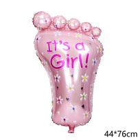 Set of 2 Gender Reveal Party Balloons - Foil Foot Shape Decorations for Boys and Girls Birthday Celebrations Other