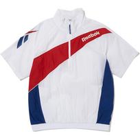 Reebok Stand Collar Color Block Short Sleeve Windbreaker Unisex jackets White REJU4EA51WT S
