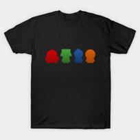Men Black Print T-shirt South Park Minimalist No-Cut Transfer Paper Print Cotton Tshirt 2XL juoda