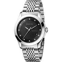 Gucci YA126405 G-Timeless Juodas ciferblatas Vyriškas laikrodis 38mm sidabras