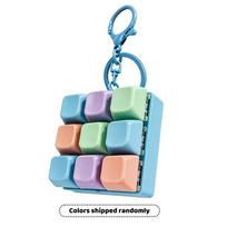 Macaron 9-Key Fidget Keyboard Keychain 3D Spherical Cube Stress Easing Sensory Antistress Toys For Adults Kids Anxiety Easing