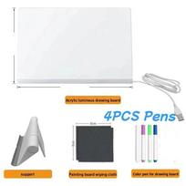 Glow Magic Kids Drawing Tablet Drawing Board Reusable Lcd Tablet Erasable Light-Up Doodle Pad Fun Educational Toy Menu Board