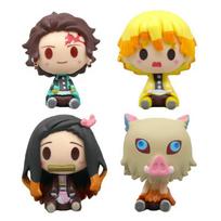 Kamado 4Pcs/Set Tanjirou Nezuko Figure Toys Q Version Kimetsu No Yaiba Agatsuma Zenitsu Action Figurine Model Dolls