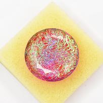 AAA+ Large Natural Monarch Fire Opal 67.5 CT Doublet Round Cut Loose Gemstone 26.6 mm įvairiaspalvis