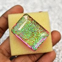Multi- Color Monarch Opal Doublet 132 Ct Emerald Cut Flawless A++ Loose Gemstone 35.4 mm įvairiaspalvis