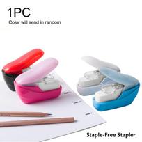 Mini No Nails No Staples Stapleless Stapler Staple-Free Stapler School Office Supplies Stationery random