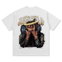 Juice Wrld 1998-2019 Halo Print T-Shirt Oversized Dark Aesthetic Cotton Tee Men Women Sad Rap Fashion Streetwear Fan Top S įvairiaspalvis