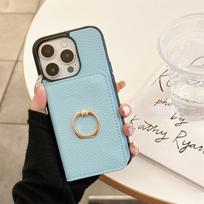 Ring Holder Flip Wallet Case For For Iphone 11 12 13 14 1 Pro Max X Xs Max 13 Mini Litchi Leather Card Slot Soft Candy Color Cover For iPhone15