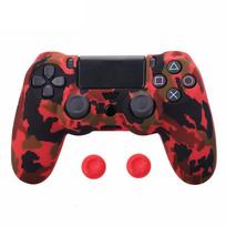 Minkštas silikoninis apsauginis dėklas, suderinamas su PS4 žaidimų valdikliu, neslystanti dangtelis su nykščio dangteliais black