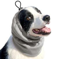Elastic Mesh Dog Cooling Head Cover Quick Dry Anti Insect Mosquito Dog Ear Cover Anti-mite Pet Headgear Pet Dog Earmuffs (Grey,S) pilka