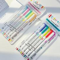 Mild Highlighters, Pastel Highlighter Assorted Colors Markers Dual Tip Highlighter Markers Chisel and Fine Tips for Coloring
